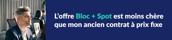 Citation de Julien : "L'offre Bloc + Spot est moins chère que mon ancien contrat à prix fixe"