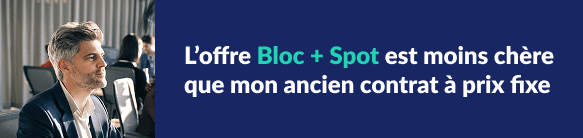 Citation de Julien : "L'offre Bloc + Spot est moins chère que mon ancien contrat à prix fixe"
